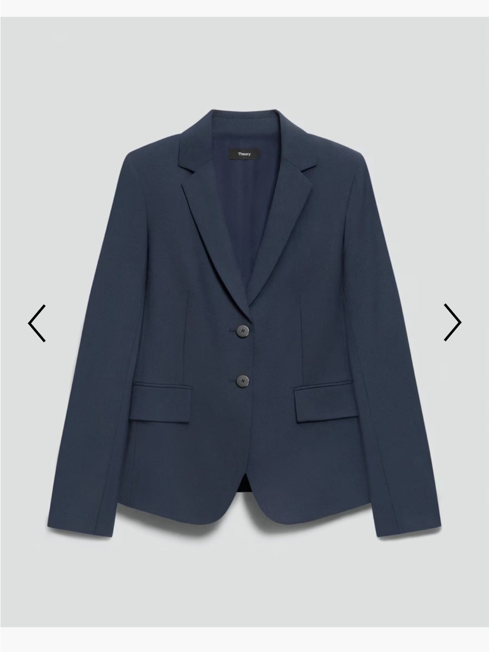 Theory Women's Navy Two-Button Tailored Blazer - Carissa Blazer 96% Wool size 8